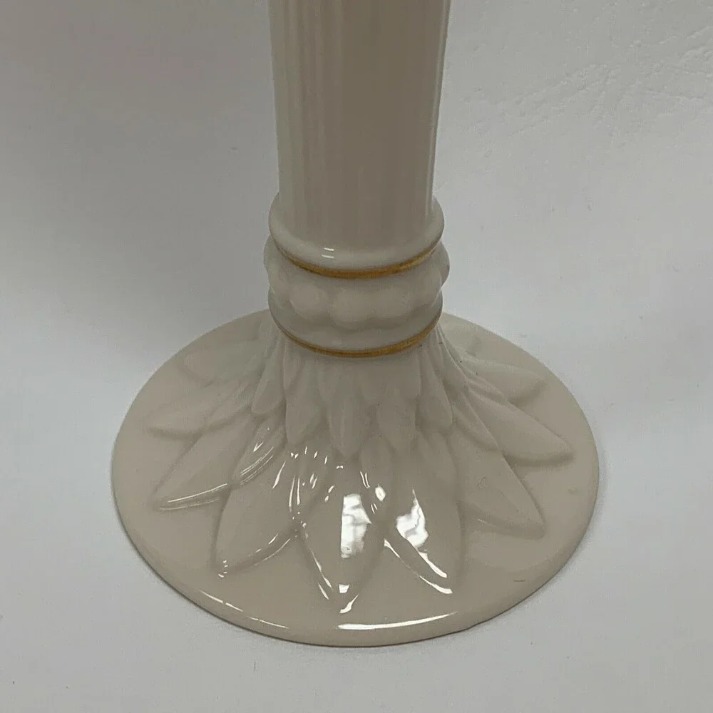 Lenox Vase Cream Beige Gold Trim 9 1/8